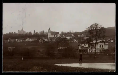 AK Kefermarkt, Blick auf die Ortschaft mit dem Bahnhof
