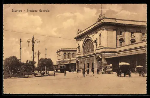 AK Livorno, Stazione Centrale, Strassenbahn