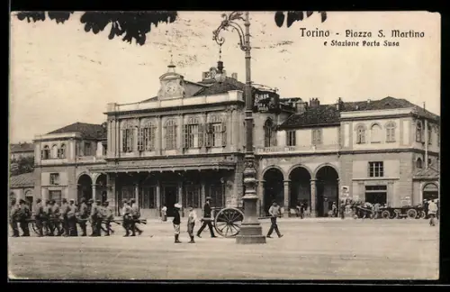 AK Torino, Piazza S. Martino e Stazione Porta Susa