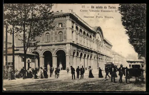 AK Torino, Corso Vittorio Emanuele II e Stazione Porta Nuova