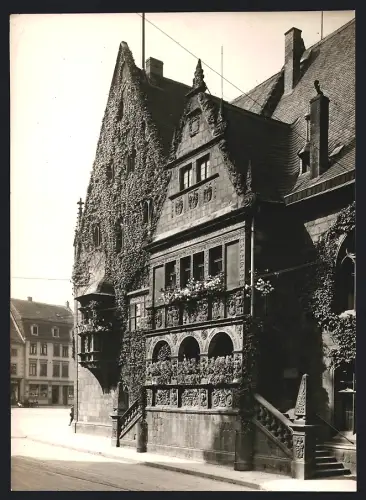 Fotografie Fritz Cölln Leipzig, Ansicht Halberstadt, Strasse vor dem Rathaus