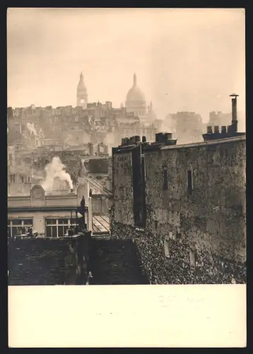 Fotografie Albert Monier, Ansicht Paris, Panorama mit Blick zur Basilika Montmartre