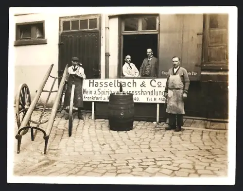 Fotografie Ansicht Frankfurt / Main, Hasselbach & Co. Wein - & Spirituosengrosshandlung, Hochstr. 49
