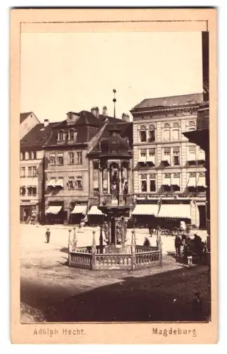 Fotografie Adolph Hecht, Magdeburg, Stephansbrücke 15, Ansicht Magdeburg, Denkmal Kaiser Otto