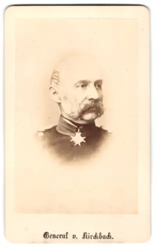 Fotografie unbekannter Fotograf und Ort, General von Kirchbach in Uniform mit Pour le Mérite