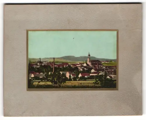 Fotografie Photochromie unbekannter Fotograf, Ansicht Bischofswerda /Sachsen, 25.7.1900, Teilansicht der Stadt