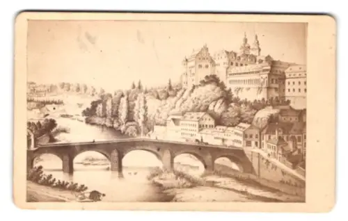 Fotografie Emil Görtz, Weilburg a. d. L., Ansicht Weilburg, Stadtansicht mit Brücke