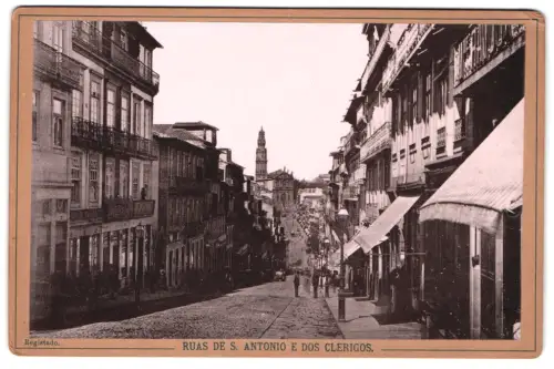 Fotografie unbekannter Fotograf, Ansicht Porto, Ruas de S. Antonio e dos Clerigos