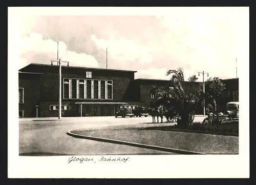 12 Fotografien Ansicht Glogau, Partie am Bahnhof, Redemptoristenkloster, Amtsgericht, Wallgraben, Blick über die Oder