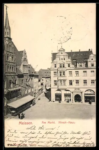 AK Meissen, Hirsch-Haus am Markt