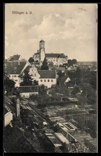 AK Dillingen a. D., Ortspartie mit Schloss