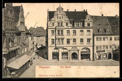 AK Meissen, Am Markt mit Geschäften