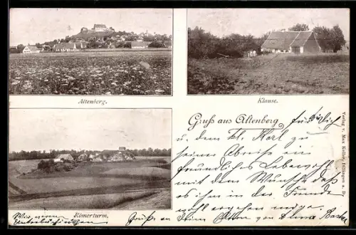 AK Altenberg, Gesamtansicht, Klause, Römerturm