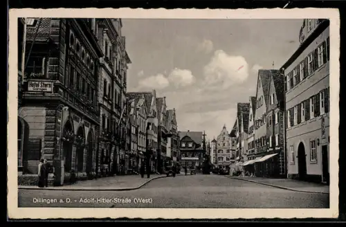 AK Dillingen a. D., Strasse, West, mit Hotel Stern