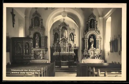 AK Wilhering, Maria zum Guten Rat, Innenansicht der Kirche