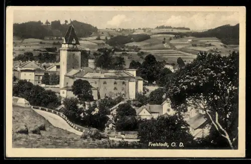 AK Freistadt /O.-D., Panorama mit Schloss