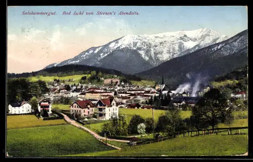 AK Bad Ischl, Ortsansicht von Sterzen`s Abendsitz