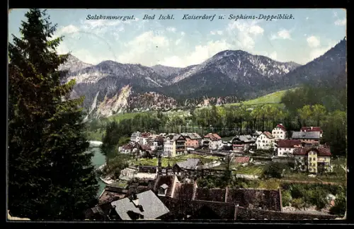 AK Bad Ischl, Kaiserdorf und Sophiens-Doppelblick