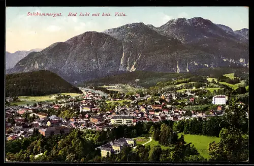 AK Bad Ischl, Teilansicht mit kaiserlicher Villa