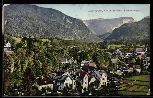AK Bad Ischl, Salzkammergut, Teilansicht mit Kirche