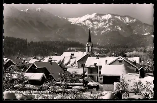 AK Bad-Goisern, Salzkammergut, Kirche gegen Kalm-Berg im Winter