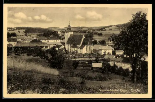AK Gutau /O.-Ö., Ortspartie mit Kirche