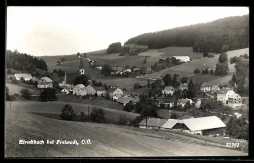 AK Hirschbach bei Freistadt, Teilansicht mit Kirche