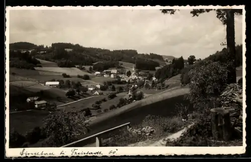 AK Hirschbach bei Freistadt, Panorama mit Kirche