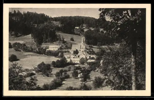 AK Hirschbach /O.-Ö., Panorama mit Kirche