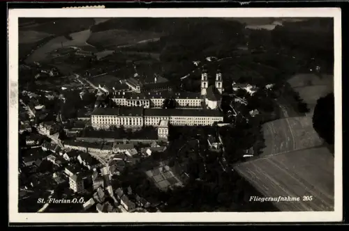 AK Sankt Florian, Stift Sankt Florian, Fliegeraufnahme
