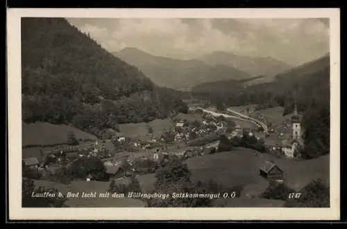 AK Lauffen b. Bad Ischl, Teilansicht mit dem Höllengebirge