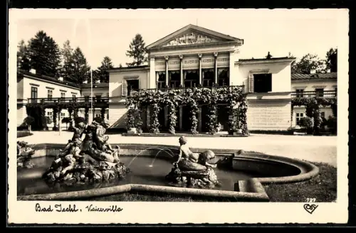 AK Bad Ischl, Kaiservilla mit Springbrunnen