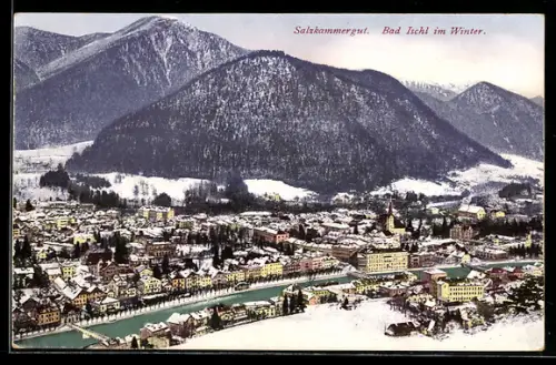 AK Bad Ischl, Gesamtansicht im Winter