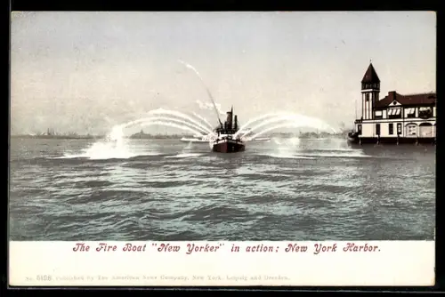 AK New York City, NY, The Fire Boat New Yorker in action, New York Harbor, Feuerwehr