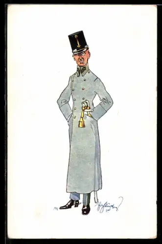 Künstler-AK Fritz Schönpflug: Modell 1910, Offizier in Uniform