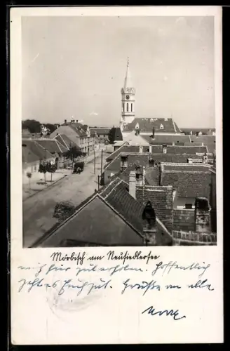 AK Mörbisch am Neusiedlersee, Panorama mit Kirche und Ortsdächern