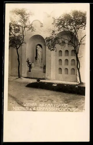 AK Wien, Wiener Krematorium Simmeringer Hauptstrasse 337, Nischen an der Umfassungsmauer