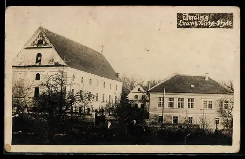 Foto-AK Eferding, Evangelische Kirche und Schule