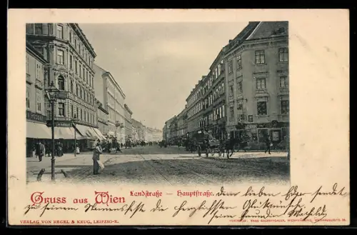 AK Wien, Landstrasse, Hauptstrasse, Strassenansicht