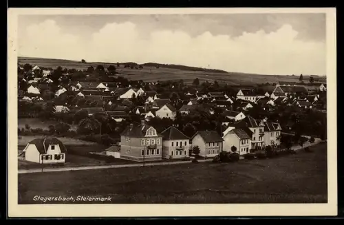 AK Stegersbach /Steiermark, Panorama mit Häuserreihe