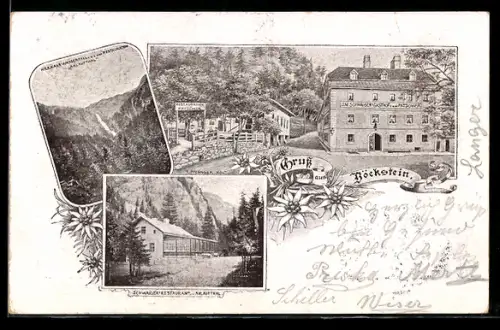 AK Böckstein, Schwaiger`s Restaurant am Anlaufthal, Hier-Kaar Wasserfall