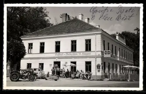 Foto-AK Braunau am Inn, Gasthof Melkerblick von H. Klapper