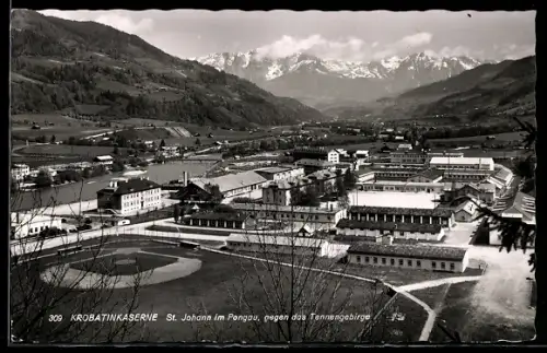 AK St. Johann im Pongau, Krobatinkaserne, Blick gegen das Tennengebirge