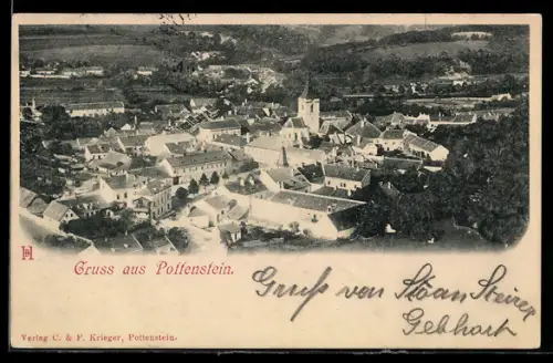 AK Pottenstein, Ortsansicht mit Kirche und Häusern