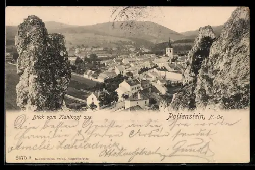AK Pottenstein /N.-Öe., Blick vom Kahlkopf