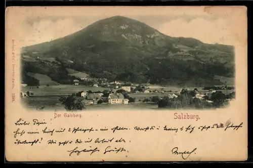 AK Salzburg, Gaisberg, Panorama mit Ort