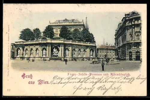 AK Wien, Franz-Josefs-Brunnen und Albrechtsplatz