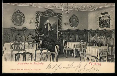 AK Salzburg, Mozartstube im Stieglkeller