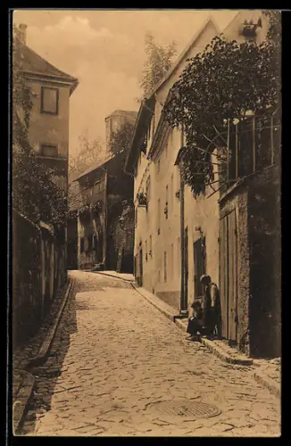 AK Meissen, Partie in der Strasse Leinewebergasse