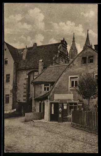 AK Meissen, Strasse Burglehn von Westen aus